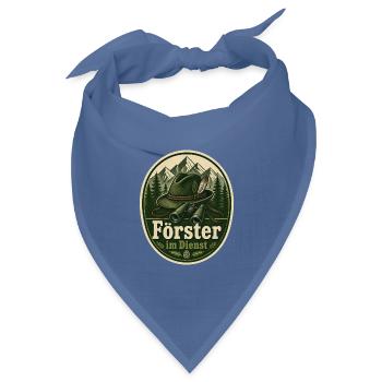 Förster im Dienst Kostüm Wald Verkleidung Fasching - Bandana Dreieckstuch - Taubenblau - Vorne