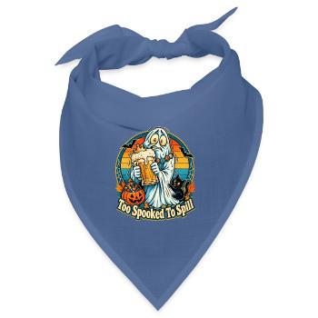 Halloween Geist Too Spooked To Spill Retro-Sonne - Bandana Dreieckstuch - Taubenblau - Vorne