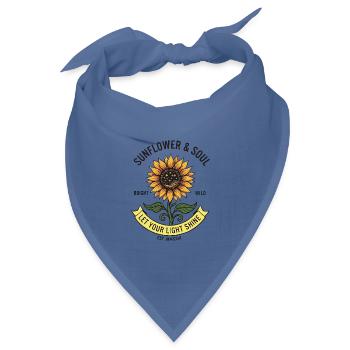 Sonnenblume Sunflower LET YOR LIGHT SHINE - Bandana Dreieckstuch - Taubenblau - Vorne