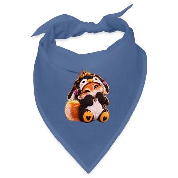 Königlicher KuschelFuchs - Bandana Dreieckstuch - Taubenblau - Vorne