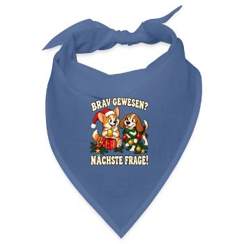 Hundeliebhaber Geschenkidee Weihnachten  - Bandana Dreieckstuch - Taubenblau - Vorne