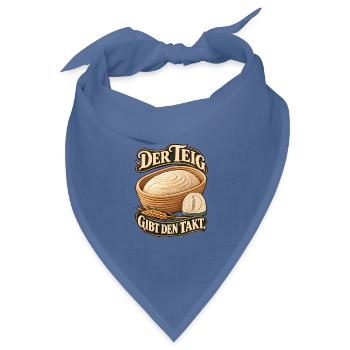 Der Teig Gibt Den Takt - Bandana Dreieckstuch - Taubenblau - Vorne