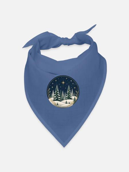 Winterwald Sternennacht Kreis - Bandana Dreieckstuch - Taubenblau