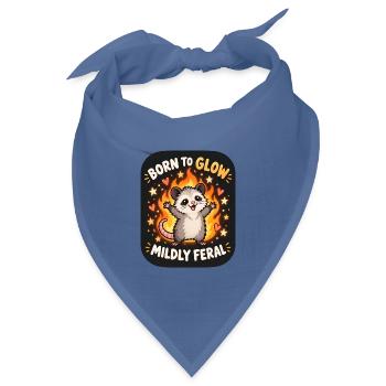 Geboren zum Glühen – Mildly Feral - Bandana Dreieckstuch - Taubenblau - Vorne