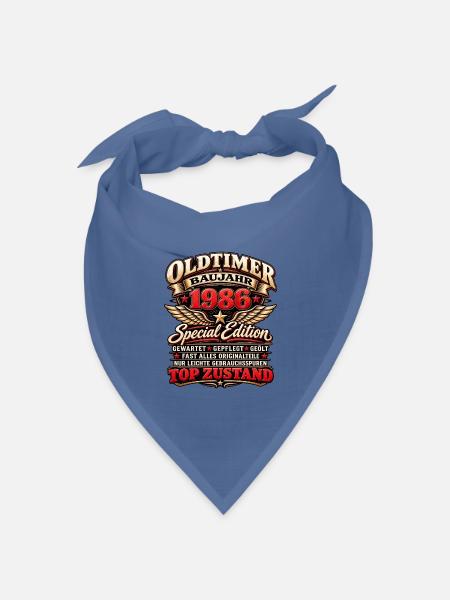 Oldtimer Baujahr 1986 – Vintage Special Edition - Bandana Dreieckstuch - Taubenblau