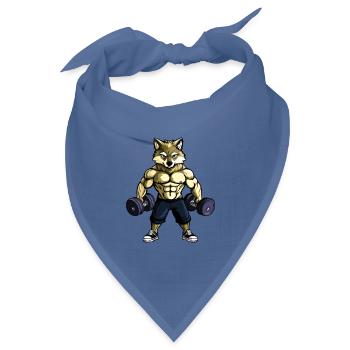 Starker Wolf / Bodybuilding - Bandana Dreieckstuch - Taubenblau - Vorne
