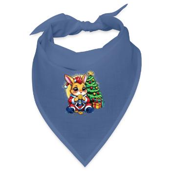 Weihnachtsbunny mit Keksen - Bandana Dreieckstuch - Taubenblau - Vorne