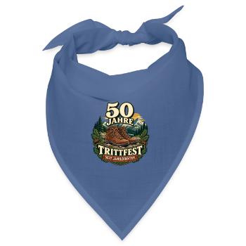 50 Jahre Trittfest Wandern - Bandana Dreieckstuch - Taubenblau - Vorne