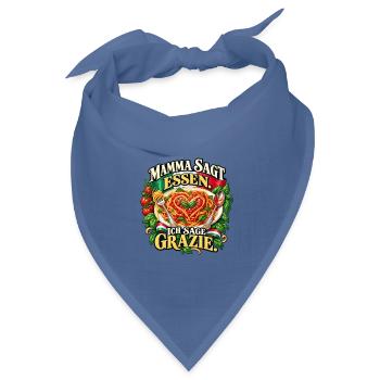 Mamma sagt Essen. Ich sage Grazie. - Bandana Dreieckstuch - Taubenblau - Vorne