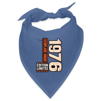 50-jähriges Jubiläum 1976 – Vintage-Herrengeschenk - Bandana Dreieckstuch - Taubenblau - Vorne