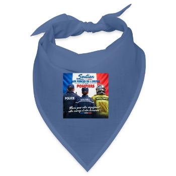 Polizist, Polizei, Gendarm, Feuerwehrmann - Bandana Dreieckstuch - Taubenblau - Vorne