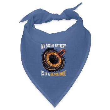 Meine Sociale Batterie Im Schwarzen Loch - Bandana Dreieckstuch - Taubenblau - Vorne