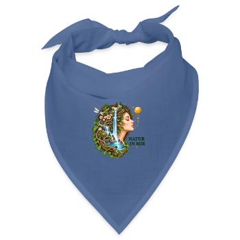 Natur in mir: Flusswald Portrait - Bandana Dreieckstuch - Taubenblau - Vorne