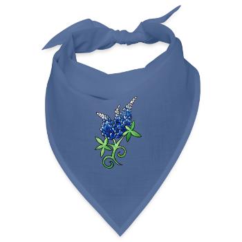 Blaue Lupinen-Aquarellblüte - Bandana Dreieckstuch - Taubenblau - Vorne