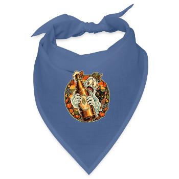 Halloween Geist Mit Flasche Und Katze - Bandana Dreieckstuch - Taubenblau - Vorne