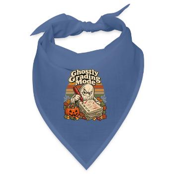 Halloween Lehrer Geist im Grading Mode - Bandana Dreieckstuch - Taubenblau - Vorne