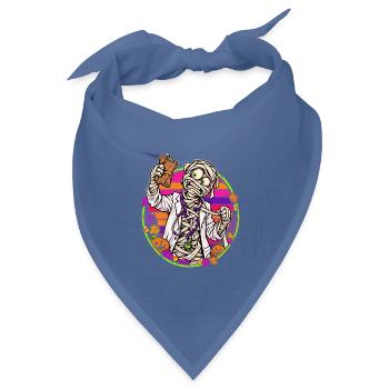 Halloween-Arztmumie vor Retro-Sonne - Bandana Dreieckstuch - Taubenblau - Vorne