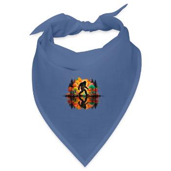 Bigfoot, Wald, Wandern, Camping, Bäume, Wanderer - Bandana Dreieckstuch - Taubenblau - Vorne