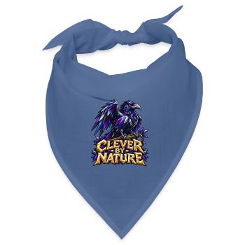 Clever by Nature Rabe Low Poly T-Shirt Rabenkrähe - Bandana Dreieckstuch - Taubenblau - Vorne