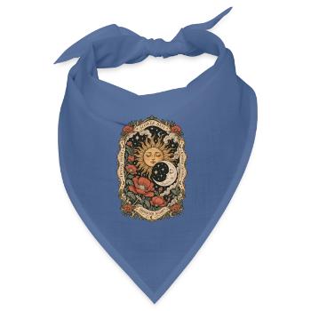 Slower Days – Mystische Sonne & Mond - Bandana Dreieckstuch - Taubenblau - Vorne