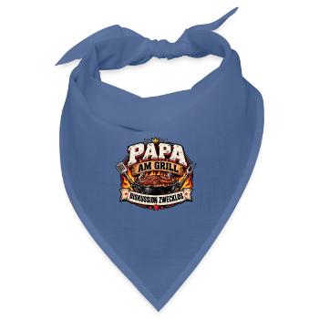 Papa am Grill: Diskussion Zwecklos - Bandana Dreieckstuch - Taubenblau - Vorne
