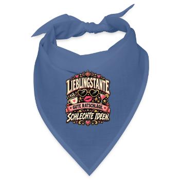 LieblingsTante: Gute Ratschläge Schlechte Ideen - Bandana Dreieckstuch - Taubenblau - Vorne