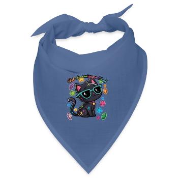 Regenbogen-Astronomen-Katzen-Humor - Bandana Dreieckstuch - Taubenblau - Vorne
