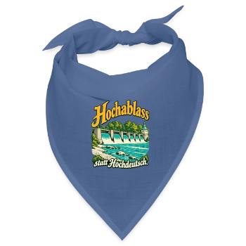 Hochablass statt Hochdeutsch - Bandana Dreieckstuch - Taubenblau - Vorne