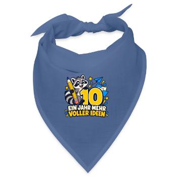 10 Geburtstag – Ein Jahr mehr, voller Ideen - Bandana Dreieckstuch - Taubenblau - Vorne