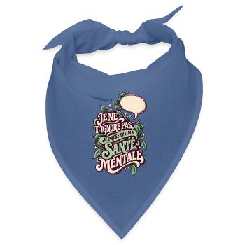 Ich ignoriere dich nicht, ich bewahre meinen Verstand - Bandana Dreieckstuch - Taubenblau - Vorne