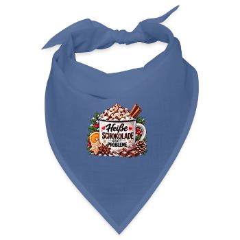 Heiße Schokolade statt Probleme - Bandana Dreieckstuch - Taubenblau - Vorne