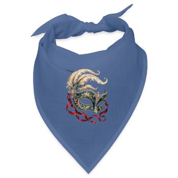 Burlesque Mask - Bandana Dreieckstuch - Taubenblau - Vorne