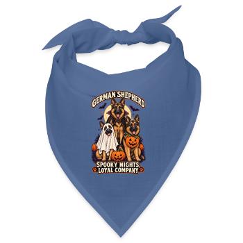 Spooky Nights Loyal Company – Deutscher Schäferhund - Bandana Dreieckstuch - Taubenblau - Vorne