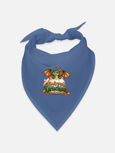 Kann Spuren von Drachen enthalten – Keksdrache - Bandana Dreieckstuch - Taubenblau