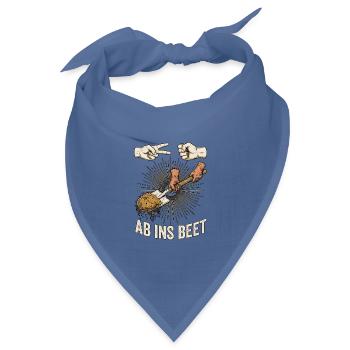 Schere Stein Gartenarbeit - Bandana Dreieckstuch - Taubenblau - Vorne