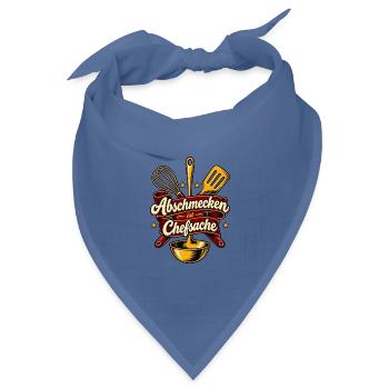 Lustiges Koch Shirt - Abschmecken ist Chefsache - Bandana Dreieckstuch - Taubenblau - Vorne