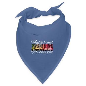 Klavier Musik bringt Farbe ins Leben – Pianist - Bandana Dreieckstuch - Taubenblau - Vorne