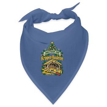 Christbaum-Crew Krippen-Bauleiter - Bandana Dreieckstuch - Taubenblau - Vorne