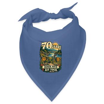 70 Jahre Auf Tour Fahrraddesign - Bandana Dreieckstuch - Taubenblau - Vorne