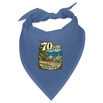 70 Jahre Weiter im Sattel - Bandana Dreieckstuch - Taubenblau - Vorne