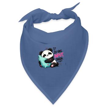 Zu viel Input Digga Panda - Bandana Dreieckstuch - Taubenblau - Vorne