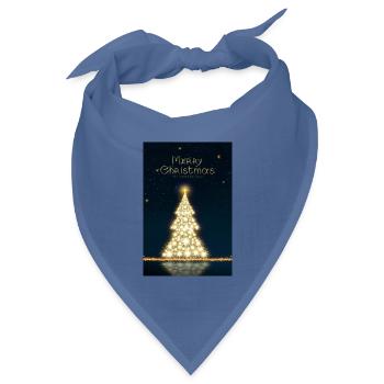 Goldener Weihnachtsbaum, isoliert am Sternenhimmel - Bandana Dreieckstuch - Taubenblau - Vorne
