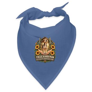 Treue adoptieren – Hund aus dem Tierschutz - Bandana Dreieckstuch - Taubenblau - Vorne