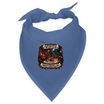 Würfeln Fluchen Weiterspielen - Bandana Dreieckstuch - Taubenblau - Vorne