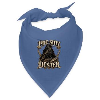 Poe sitiv düster Rabe - Bandana Dreieckstuch - Taubenblau - Vorne
