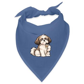 Shih tzu Shih tzus Shih tzu Besitzer Shih tzu fan - Bandana Dreieckstuch - Taubenblau - Vorne