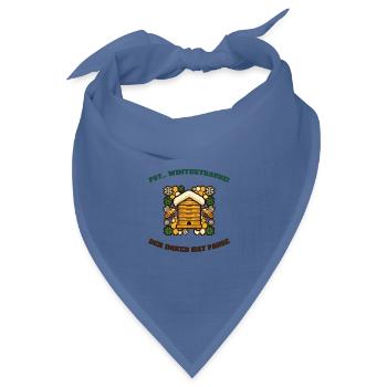 Imker Pause Winterruhe Ugly Sweater Biene - Bandana Dreieckstuch - Taubenblau - Vorne