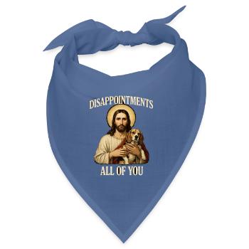 Disappointments Jesus mit Beagle - Bandana Dreieckstuch - Taubenblau - Vorne