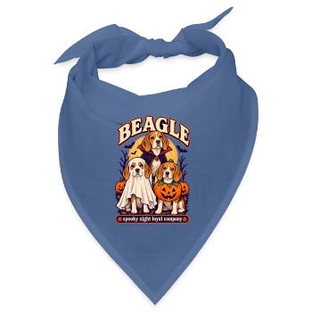 Spooky Night Loyal Company – Beagle Halloween Hund - Bandana Dreieckstuch - Taubenblau - Vorne