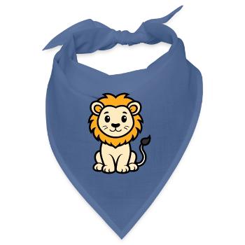 Süßer sitzender Löwe - Bandana Dreieckstuch - Taubenblau - Vorne